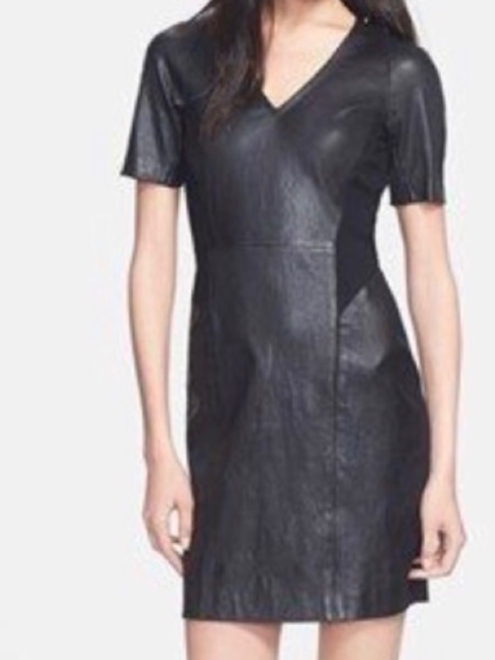 Theory Serto Black Lamb Leather Dress 6 $800 MSRP